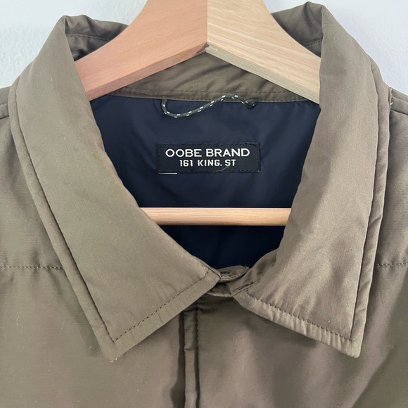 OOBE Brand 161 King St. Men's Green Quilted Snap Button Front Overshirt Shacket - Picture 2 of 10